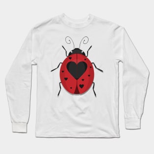 Heart Spotted Ladybug Long Sleeve T-Shirt